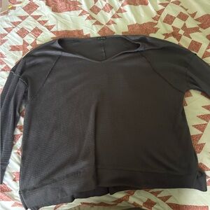 Wonderly Charcoal Ribbed Knit Top